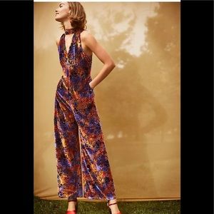 NWOT Anthropologie Maeve Ava Velvet Jumpsuit